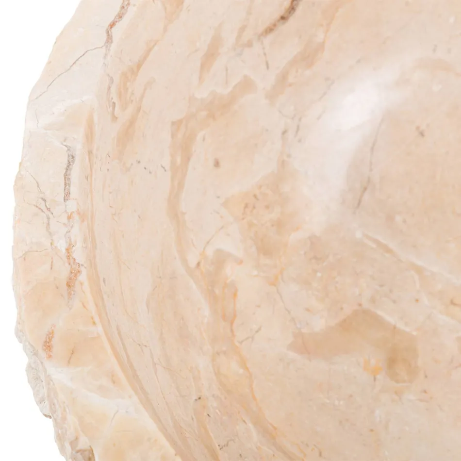 Designerska umywalka nablatowa wykonana ręcznie z marmuru erosi, Busseto Viadurini