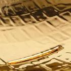 Umywalka ceramiczna nablatowa złota wykonana we Włoszech Viadurini