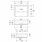 Projekt prostokątnej umywalki ceramicznej wyprodukowanej we Włoszech Dalia Viadurini