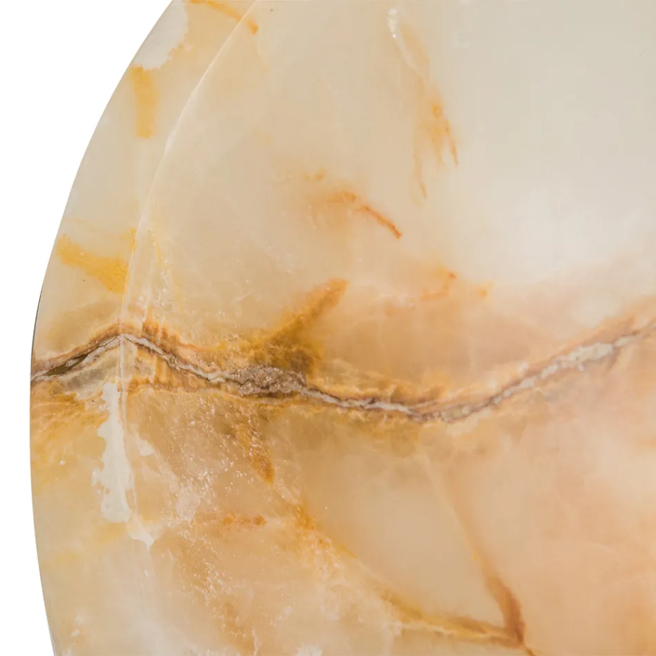 Designerska umywalka nablatowa z kamienia onyksowego Lana, ręcznie robiona Viadurini