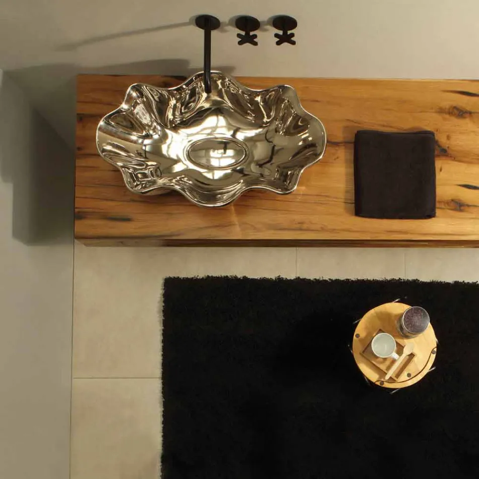 Nowoczesna umywalka ceramiczna wykonana we Włoszech Cubo Viadurini