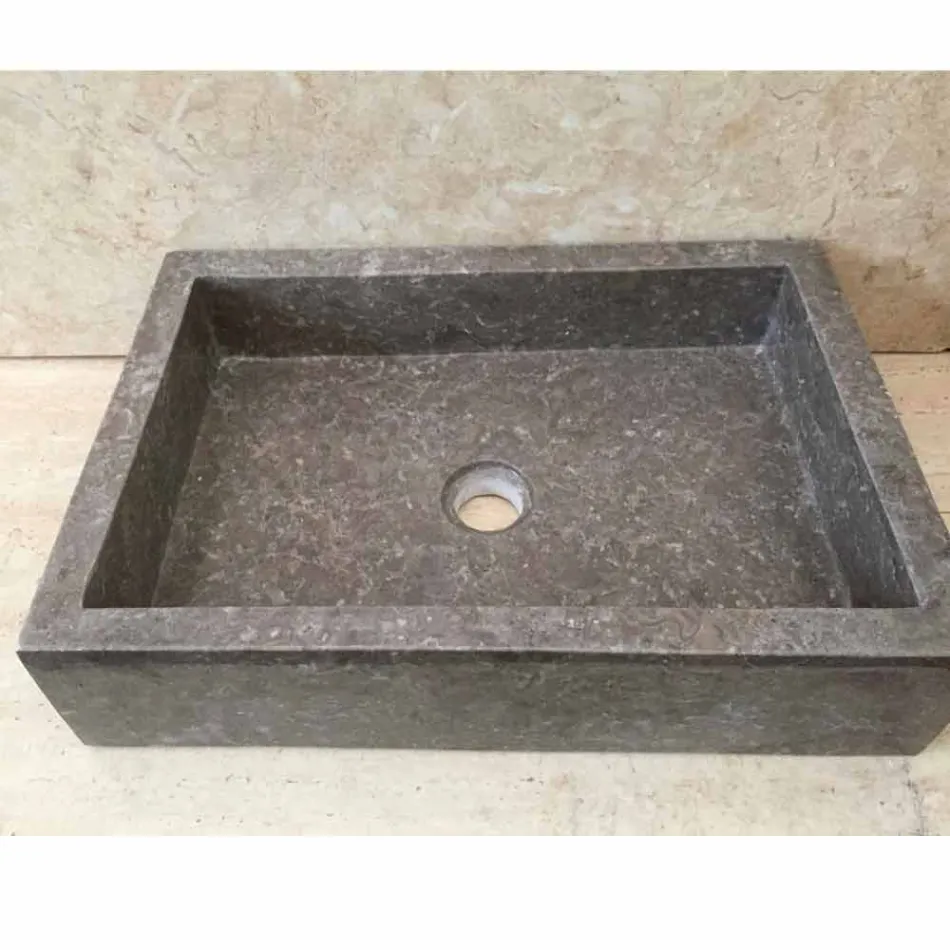 Jeff jednoczęściowa umywalka z naturalnego kamienia Viadurini