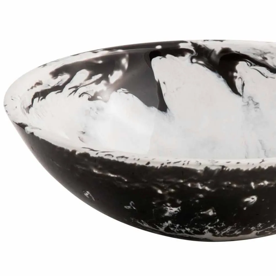 Okrągła umywalka nablatowa z żywicy, Bussoleno Viadurini