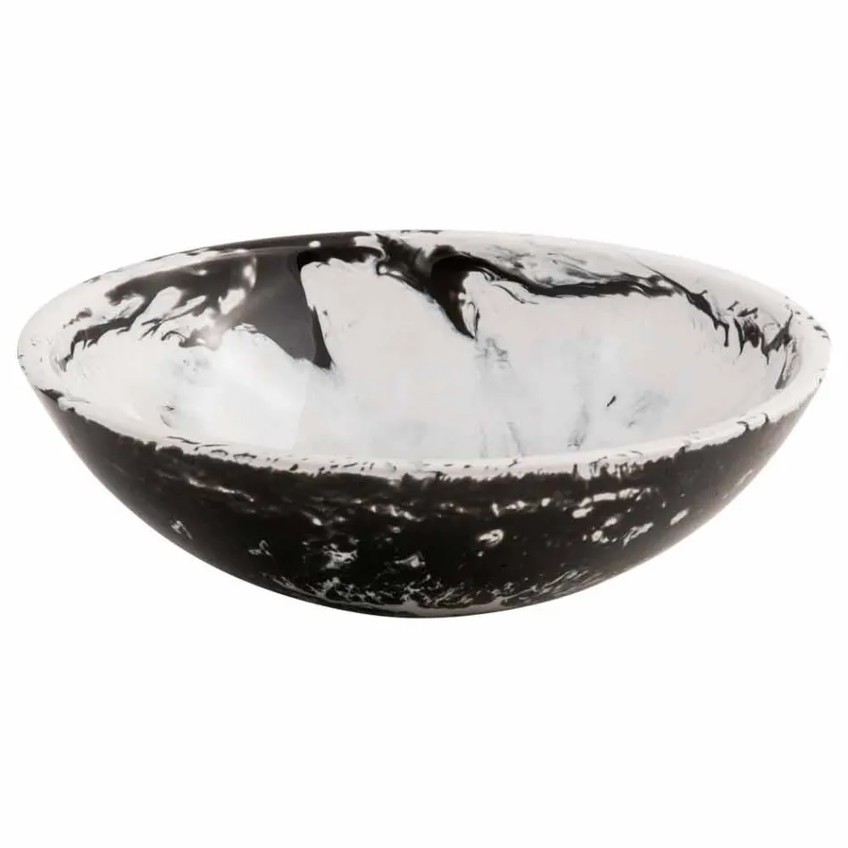 Okrągła umywalka nablatowa z żywicy, Bussoleno Viadurini