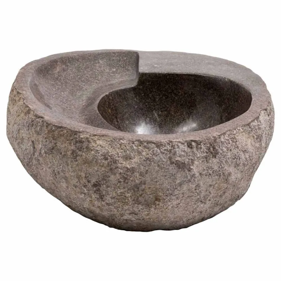 Nowoczesna umywalka z kamienia rzecznego, Busca Viadurini