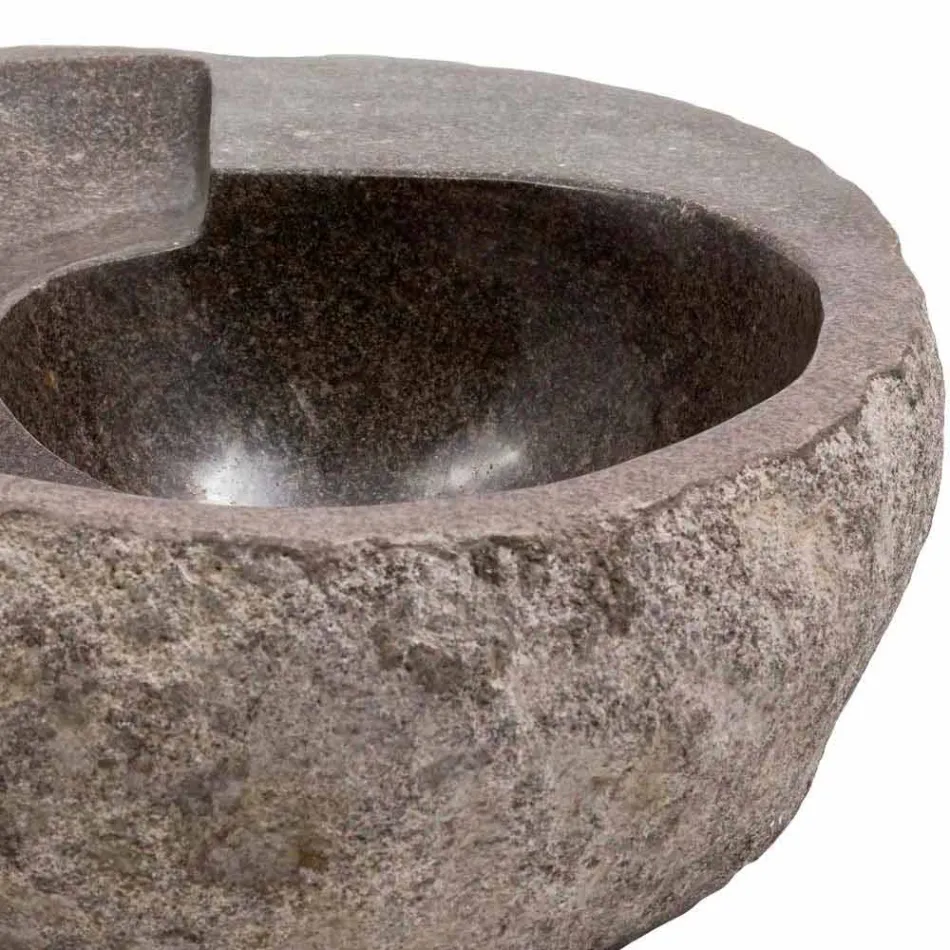 Nowoczesna umywalka z kamienia rzecznego, Busca Viadurini