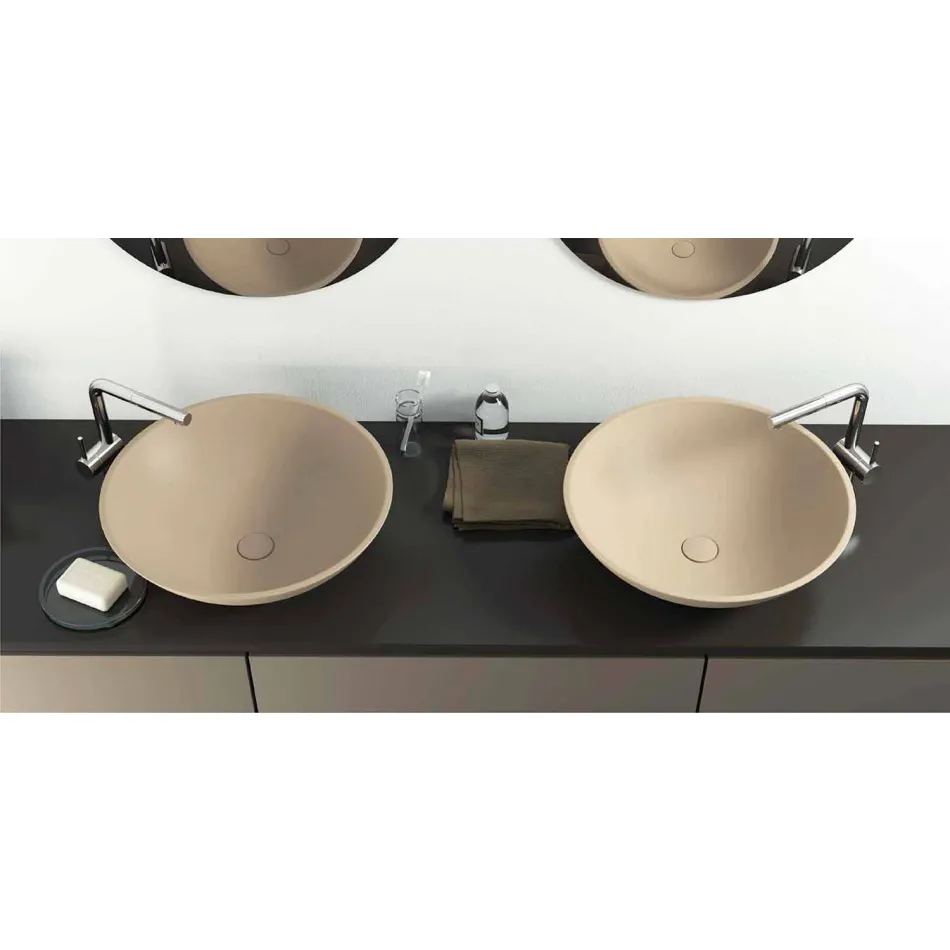 Nowoczesna okrągła umywalka wolnostojąca wykonana we Włoszech, Donnas Viadurini