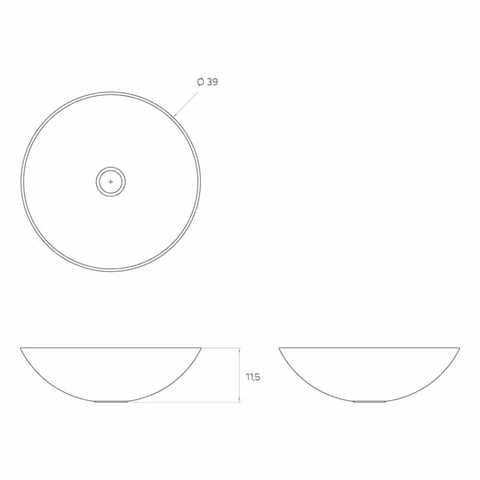 Nowoczesna okrągła umywalka wolnostojąca wykonana we Włoszech, Donnas Viadurini