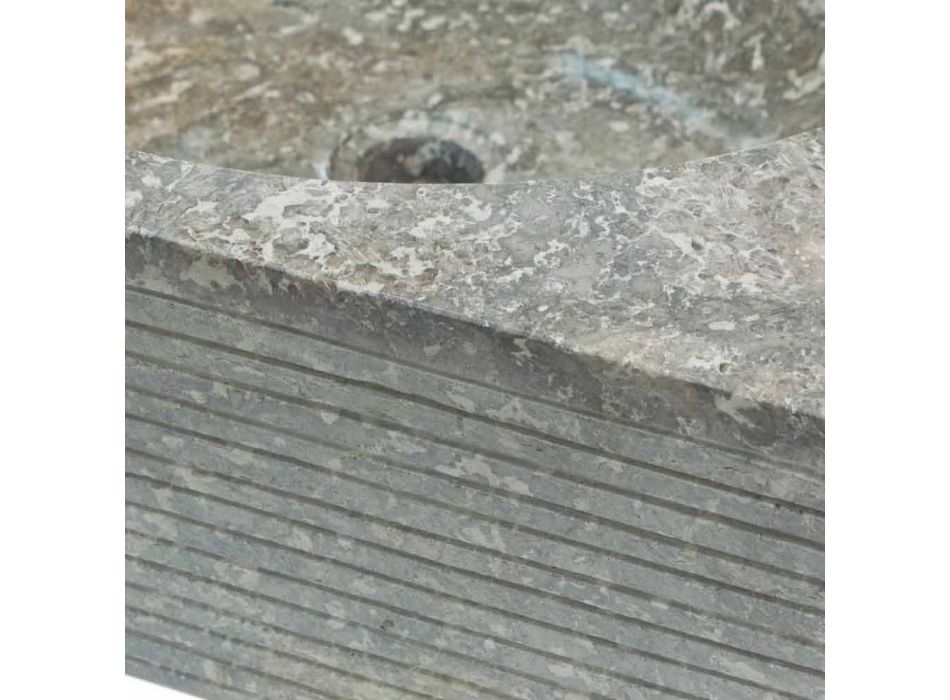 Umywalka wsparcie kamień naturalny szary, jednoczęściowy Zor Viadurini