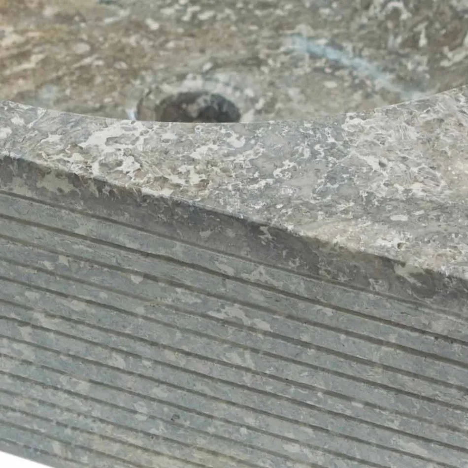 Umywalka wsparcie kamień naturalny szary, jednoczęściowy Zor Viadurini