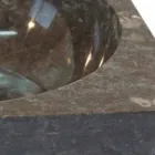 Wsparcie Umywalka szary kwadrat kamienia naturalnego Jiný Viadurini