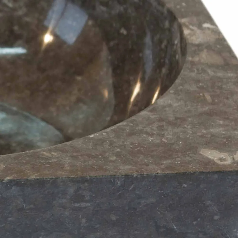 Wsparcie Umywalka szary kwadrat kamienia naturalnego Jiný Viadurini