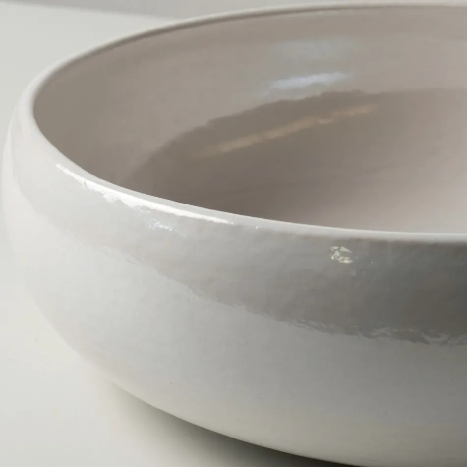 Zlewozmywak Raku Clay Countertop Sink z metalicznym połyskiem Craquelé - Prisma Viadurini