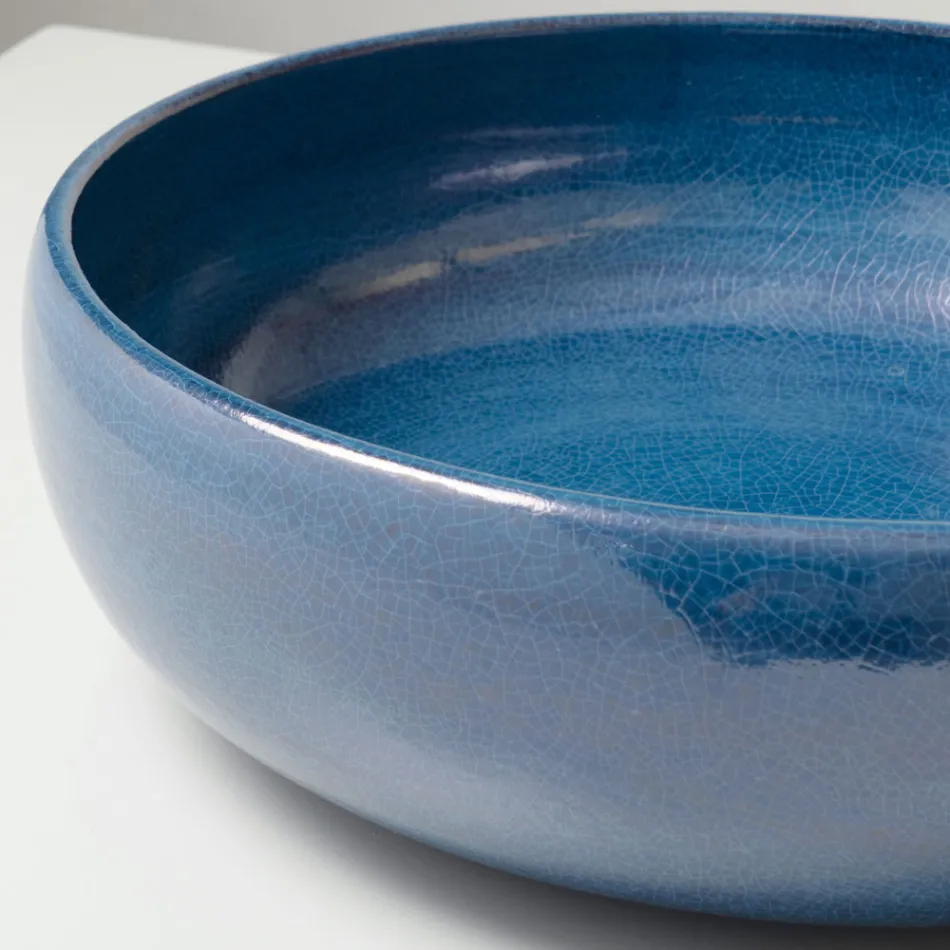 Zlewozmywak Raku Clay Countertop Sink z metalicznym połyskiem Craquelé - Prisma Viadurini