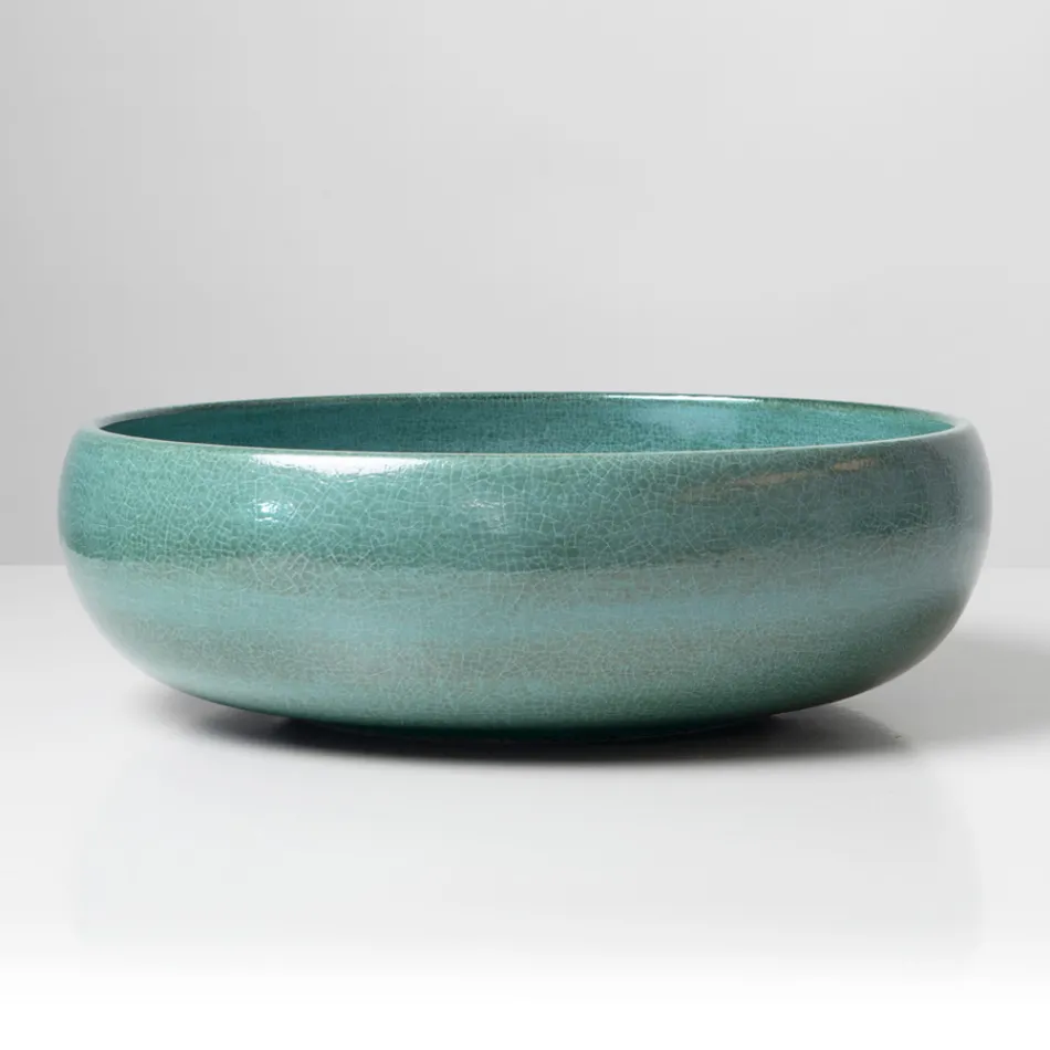 Zlewozmywak Raku Clay Countertop Sink z metalicznym połyskiem Craquelé - Prisma Viadurini