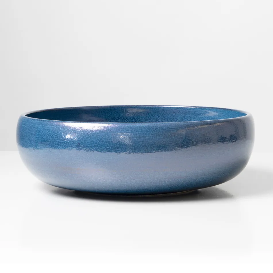 Zlewozmywak Raku Clay Countertop Sink z metalicznym połyskiem Craquelé - Prisma Viadurini