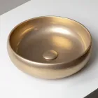 Ręcznie toczony metalowy zlew blatowy z gliny raku - Prisma Viadurini