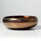 Ręcznie toczony metalowy zlew blatowy z gliny raku - Prisma Viadurini