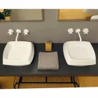 Umywalka nablatowa w białym ceramicznym designie wykonana we Włoszech Simon Viadurini