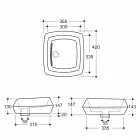 Umywalka nablatowa w białym ceramicznym designie wykonana we Włoszech Simon Viadurini