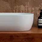 Umywalka nablatowa w kolorze białym lub w kolorze Star 55x35 wykonana we Włoszech z ceramiki Viadurini