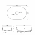 Umywalka nablatowa w kolorze białym lub w kolorze Star 55x35 wykonana we Włoszech z ceramiki Viadurini