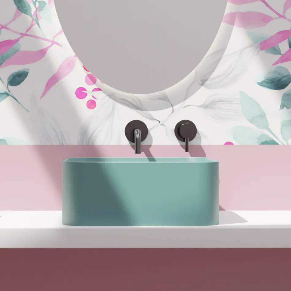 Umywalka ceramiczna nablatowa z odpadami Made in Italy - pudełko Viadurini