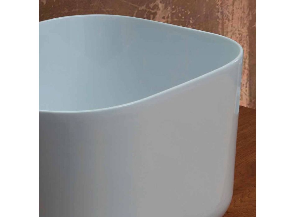 Współczesny blat ceramiczny umywalkowy Star prostokątny 50x40cm Viadurini