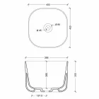 Nowoczesny design umywalka z blatem ceramicznym Star Square 40x40 cm Viadurini