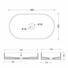 Nowoczesny design umywalka ceramiczna Sun made Włochy 65x35 cm Viadurini