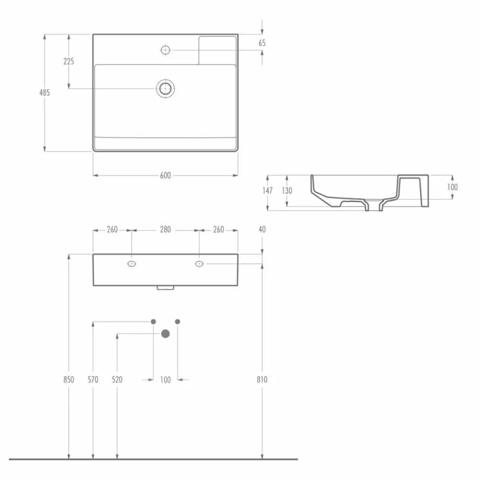 Umywalka ceramiczna nablatowa wykonana we Włoszech, Viviano Viadurini