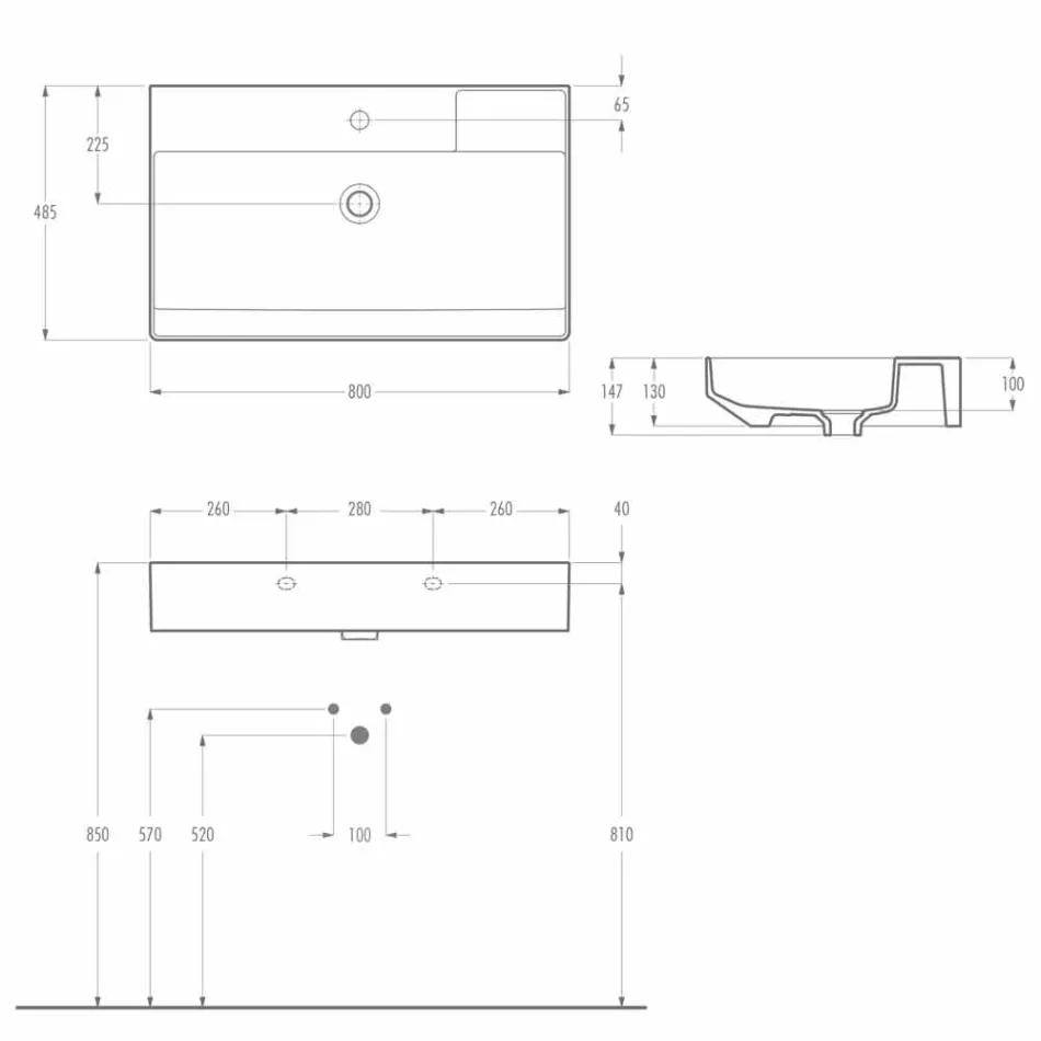 Umywalka ceramiczna nablatowa wykonana we Włoszech, Viviano Viadurini
