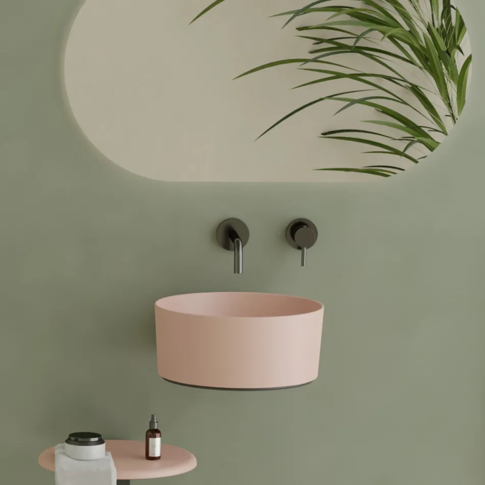 Umywalka ceramiczna nablatowa o różnych wykończeniach Made in Italy - Kulki Viadurini