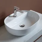Ceramiczny zlew nablatowy z otworem na baterię o nowoczesnym designie - Papavero Viadurini