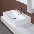 Ceramiczny zlew nablatowy z otworem na baterię o nowoczesnym designie - Papavero