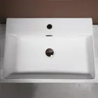 Ceramiczny zlew nablatowy z otworem na baterię o nowoczesnym designie - Papavero Viadurini
