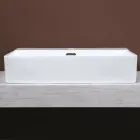 Ceramiczny zlew nablatowy z otworem na baterię o nowoczesnym designie - Papavero Viadurini