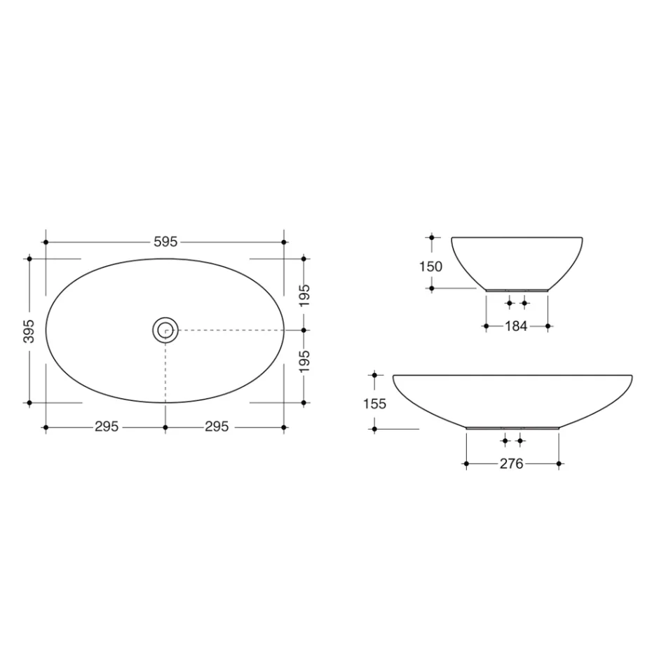 Umywalka nablatowa z błyszczącej lub matowej ceramiki Made in Italy - Ferry Viadurini