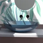 Umywalka nablatowa z błyszczącej lub matowej ceramiki Made in Italy - Ferry Viadurini