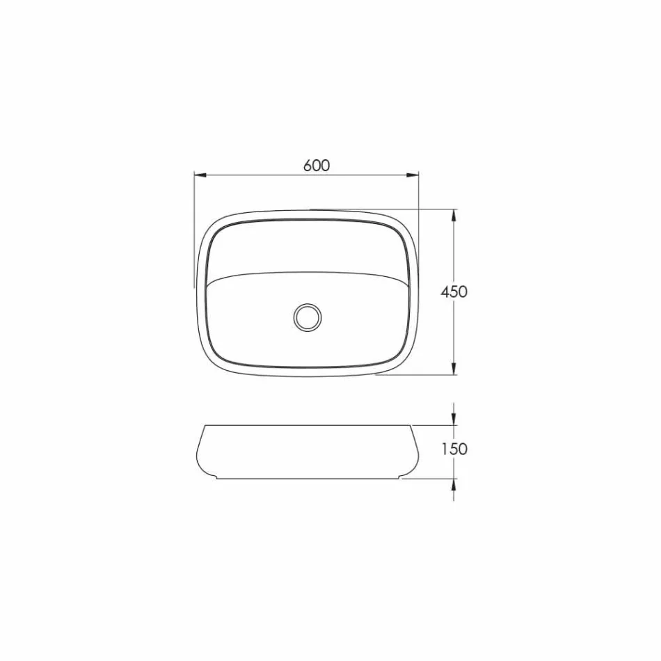 Nowoczesna ceramiczna umywalka nablatowa wykonana we Włoszech, Gaiola Viadurini