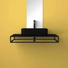 Nowoczesna ceramiczna umywalka nablatowa wykonana we Włoszech, Zulimo Viadurini