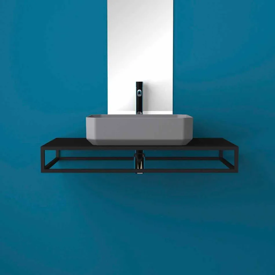 Nowoczesna ceramiczna umywalka nablatowa wykonana we Włoszech, Zulimo Viadurini