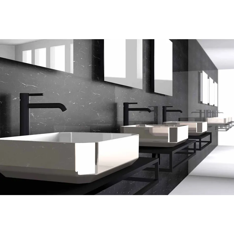 Nowoczesna ceramiczna umywalka nablatowa wykonana we Włoszech, Zulimo Viadurini