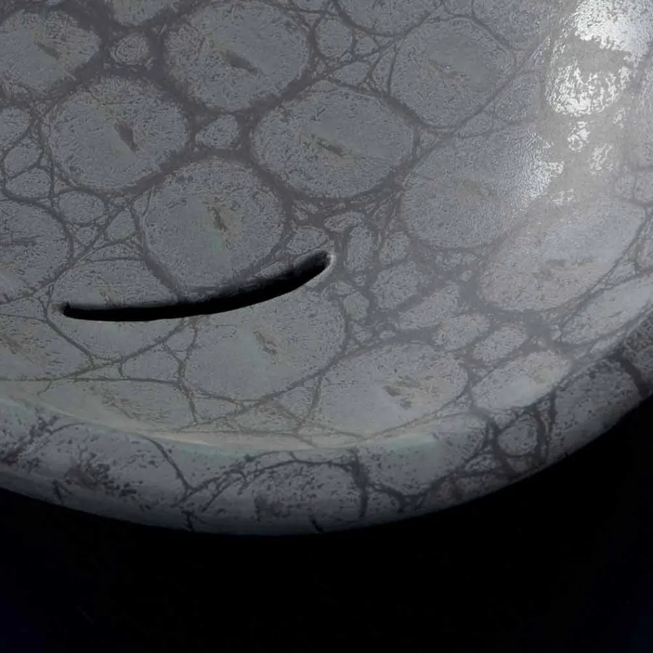 Umywalka nablatowa z ceramiki drukowanej w kolorze szarym z kokosa, wyprodukowana we Włoszech z połyskiem Viadurini