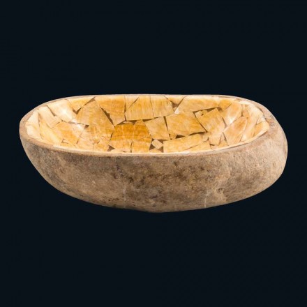 Umywalka w kamienistej i Kelvin kamienia onyks, jednym kawałku Viadurini