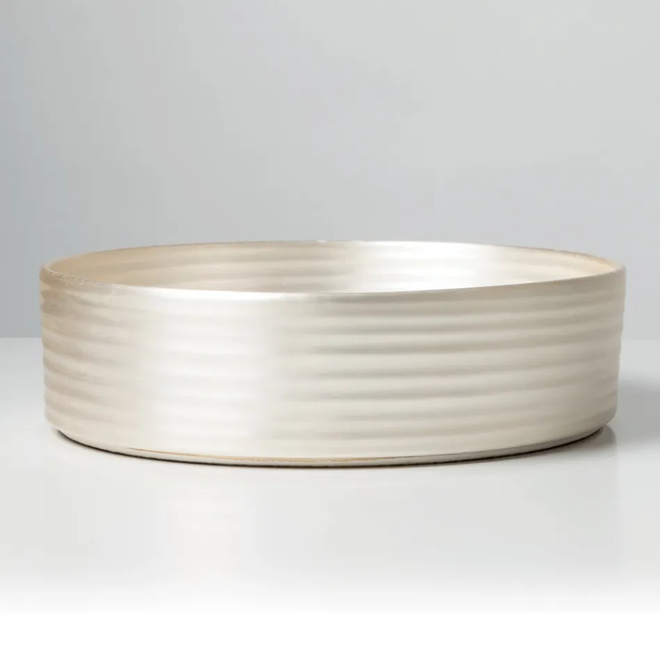 Umywalka nablatowa z kamionki porcelanowej w kolorze srebrnym lub białym - Vibration Viadurini