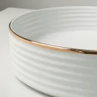 Umywalka nablatowa z kamionki porcelanowej z emaliowaną krawędzią - Vibration Viadurini