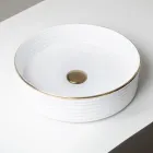 Umywalka nablatowa z kamionki porcelanowej z emaliowaną krawędzią - Vibration Viadurini