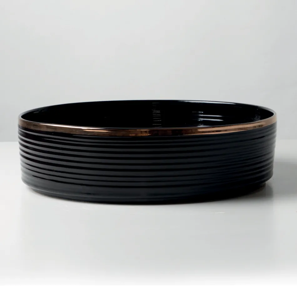 Umywalka nablatowa z kamionki porcelanowej z emaliowaną krawędzią - Vibration Viadurini