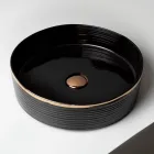 Umywalka nablatowa z kamionki porcelanowej z emaliowaną krawędzią - Vibration Viadurini